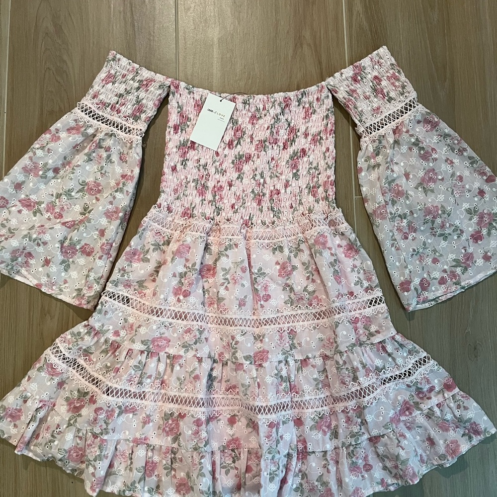 Floral Pink Off-Shoulder Dress